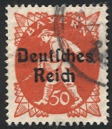 BAVARIA Germany  1920 Sc 262  50pf  Used VF -  Sower