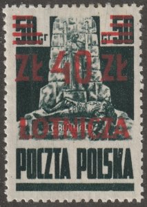 Poland, stamp, Scott#C19, mint, hinged, red,