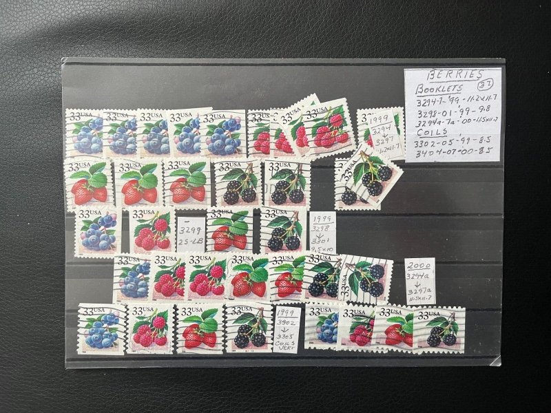 berries used stamp collection