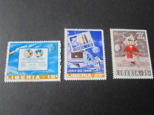 Liberia 1956 Sc 499-501 space set MNH