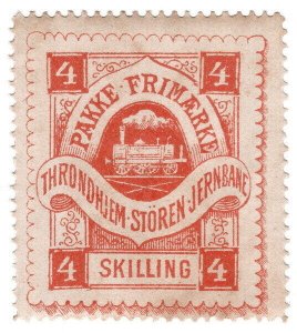 (I.B) Norway Railway : Throndhiem-Storen Jernbane Parcels 4sk