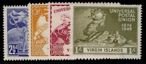 BRITISH VIRGIN ISLANDS GVI SG126-129, anniversary of UPU set, M MINT.