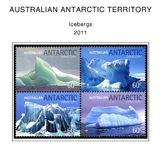 COLOR PRINTED AUSTRALIAN ANTARCTIC 1957-2020 STAMP ALBUM PAGES (44 illus. pages)