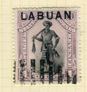 NORTH BORNEO LABUAN; 1894 early classic pictorial issue used 1c. value