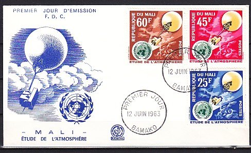 Mali, Scott cat. 45-47. W.M.O. Weather issue. First day cover. ^