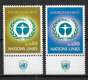 UN Geneva 25-26 Human Environment set with MI tab MNH