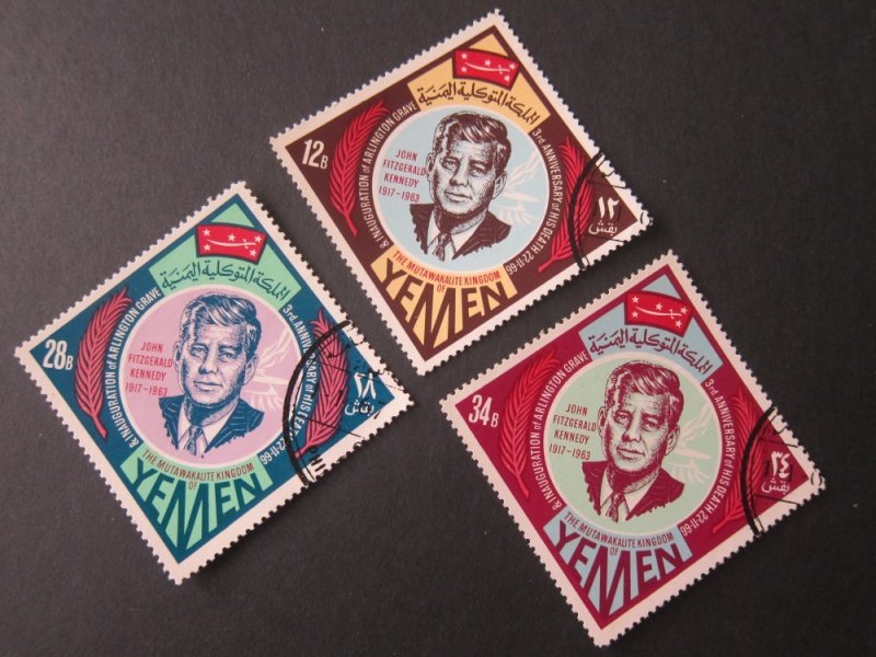 Yemen Mi 275-77 John F Kennedy set FU