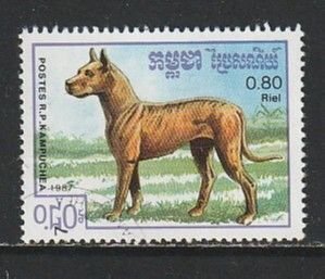 1987 Cambodia - Sc 770 - used VF - 1 single - Dogs