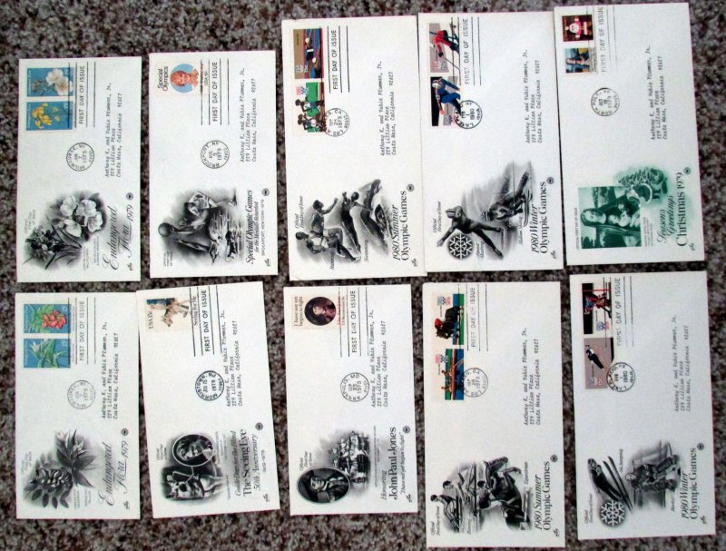 FDC   Lot of 10  Art Craft, CV = $ 13.50      Lot  230821 -06