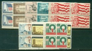 8 DIFFERENT SPECIFIC 4-CENT BLOCKS OF 4, MINT, OG, NH, GREAT PRICE! (41)