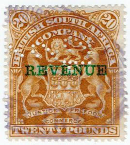 (I.B) Rhodesia/BSAC Revenue : Duty Stamp £20