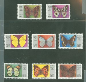 Chile #1122A-H  Single (Complete Set) (Butterflies) (Fauna)