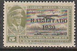 MEXICO C29, 5¢ HABILITADO 1930. UNUSED, ALTERED GUM . VF.