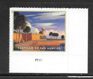 #5554 MNH Castillo de San Marcos Plate # Single