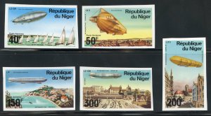 Niger C273-77 MNH Imperf Zeppelin Set from 1976