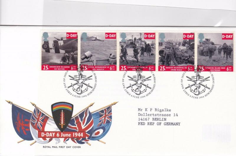 great britain d day stamps cover ref 13262