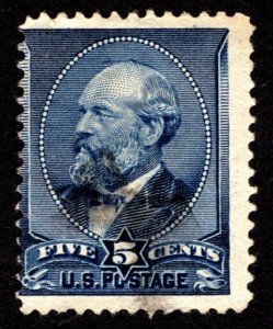 1888, US 5c, Light face free cancel, Used, Sc 216