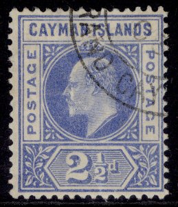 CAYMAN ISLANDS EDVII SG5, 2½d bright blue, FINE USED. Cat £21.