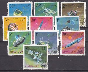 Ajman, Mi cat. 257-266 A. Space Research issue. Canceled. ^