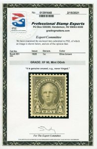 US SCOTT #551 MINT-XF-OG-NH GRADED 90 W/ PSE CERT SMQ $18 (2/25/21 GP)