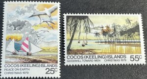 COCOS ISLANDS # 51-52-MINT NEVER/HINGED---COMPLETE SET----1979