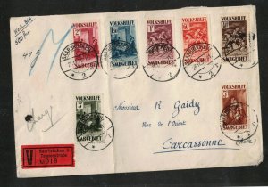 Saar #B30 - #B36 Very Fine Used On Registered Cover To Carcasonne