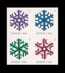 US 5034a Geometric Snowflakes forever block set (4 stamps) MNH 2015