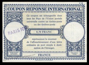 France International Reply Coupon IRC Post Office G98963