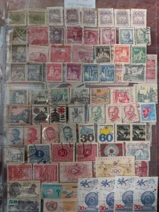 Ceskoslovensko Off Paper Mix Lot of 108 Early Used Stamps in VF/XF condition