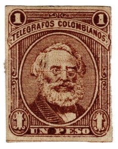 (I.B) Colombia Telegraphs : 1P Brown (1881)