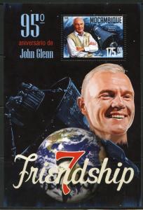 MOZAMBIQUE  2016 95th BIRTHDAY JOHN GLENN  FRIENDSHIP 7  SOUVENIR SHEET MINT NH