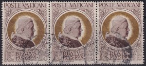 Vatican 1951 Sc 148 strip of 3 used