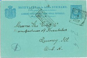 22734 - SURINAME - POSTAL HISTORY  - POSTAL STATIONERY 1907