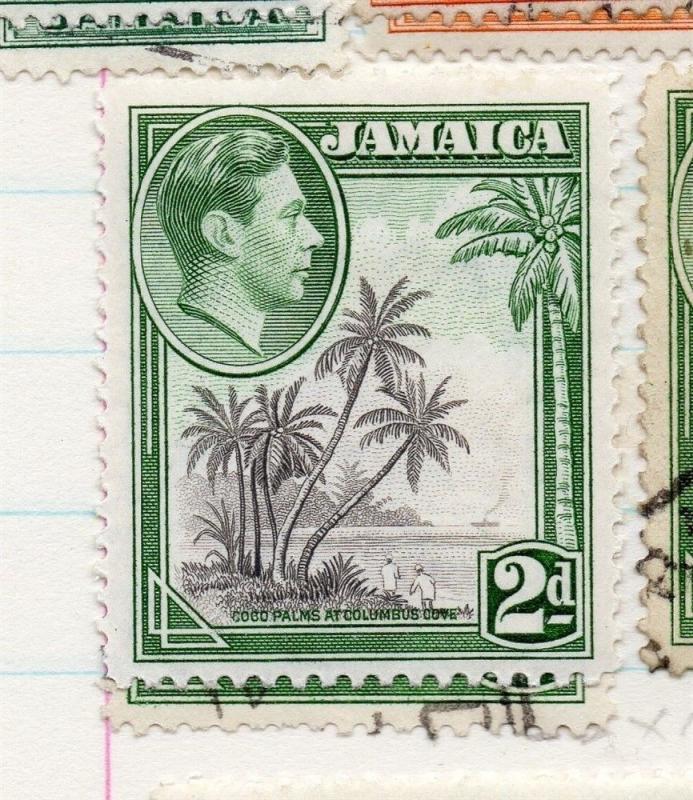 Jamaica 1938 GVI Early Issue Fine Used 2d. 202669
