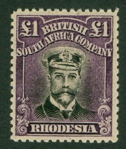 SG 279 Rhodesia £1 black & deep purple. A pristine unmounted mint example...