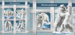 Z08 ST18501ab Sao Tome and Principe 2018 Polar bear MNH ** Postfrisch Set