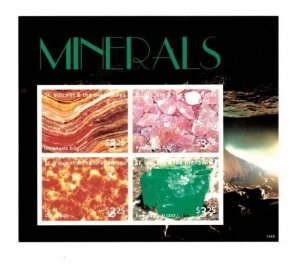 St. Vincent 2016 - Minerals - Imperf - Sheet of 4 Stamps - MNH