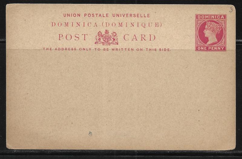 Dominica Postal Stationery Postcard HG 3 Unused