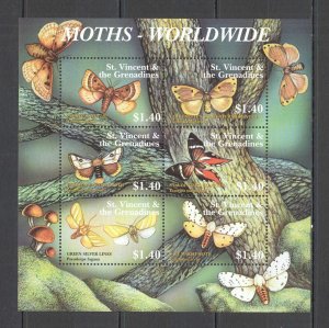 B1245 St. Vincent Butterflies Moths Worldwide Flora & Fauna Kb Mnh