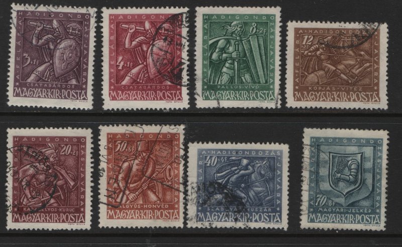 HUNGARY  B158-B165 USED 1943 SET