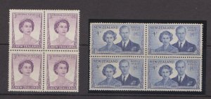 NEW ZEALAND - 1953 QEII ROYAL VISIT SG#721-722 - BLOCK OF 4 - 2V MINT NH