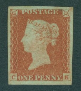 SG 8 1d red-brown lettered CK. A fine fresh unmounted mint example. 4 large