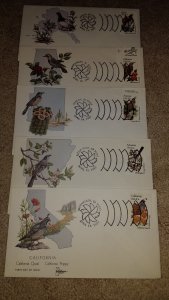 #1953-2002 BIRDS & FLOWERS - STATE CAPITAL CANCELS SET OF 50 GILLCRAFT CACHET