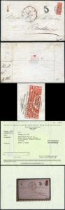 Newfoundland SG8a 8d scarlet-vermilion BISECTED on COVER Baltimore Greene Cert