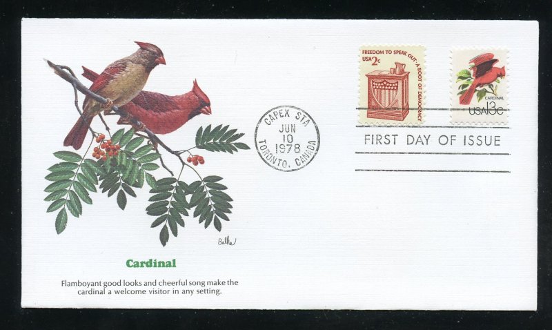 US 1757a CAPEX '78 - Cardinal UA Fleetwood cachet FDC