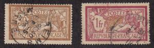 France - 1900 - SC 123,125 - Used - 125 crease
