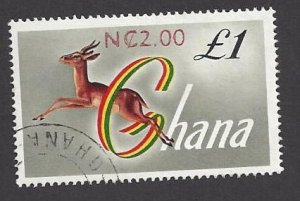 Ghana #284 used single, #97 surcharged, red-fronted gazelle, issued1967