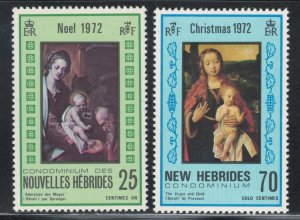 British New Hebrides 1972 Christmas Scott # 167 - 168 MNH