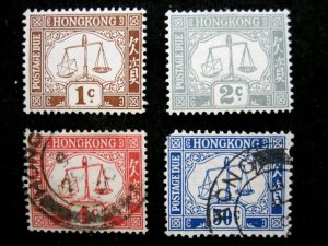 HONG KONG - SCOTT# J1,J3,J6,J10,J12 - USED - CAT VAL $35.00