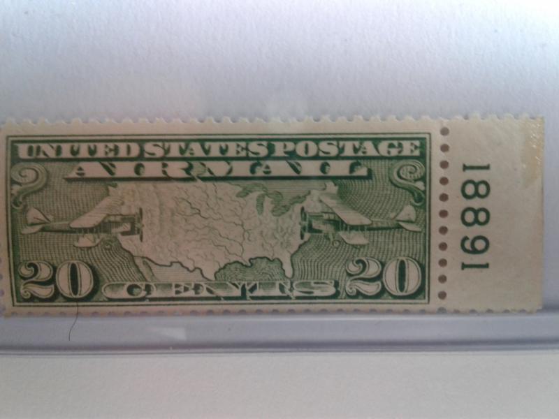 SCOTT # C 9 AIR MAIL W/ PLATE NUMBER MINT NEVER HINGED GREAT CENTERING !!
